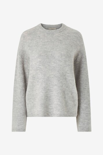 Gina Tricot Genser Knitted Scarf Sweater med skjerf Grå