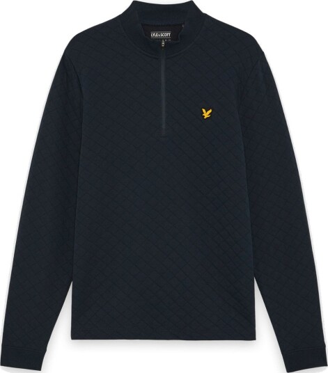Lyle & Scott Golf Quilted Half Zip Midlayer Golfgenser herre Dark Navy XX Large