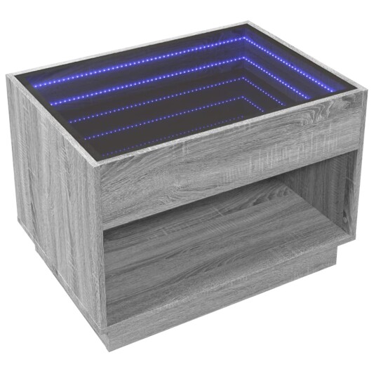 Salongbord med Infinity LED grå sonoma 70x50x50 cm 847663
