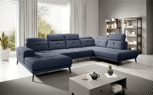 Devender Sofa m. Divan og Sjeselong Blå