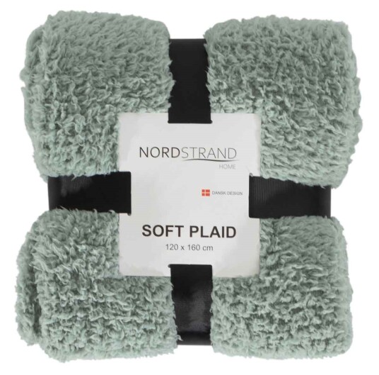 Borg Living Fleeceteppe Dusty Grønn 120x160 cm Teddy fleece Ekstra myk og fin