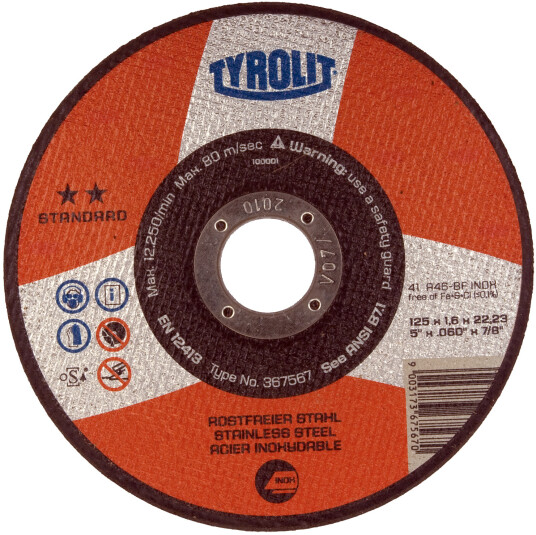 Kutteskive Standard 41X ø125Ã1,0 A60-BFinox