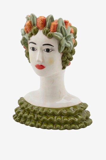 EDG Face Vase Fruit H 34 cm Grønn
