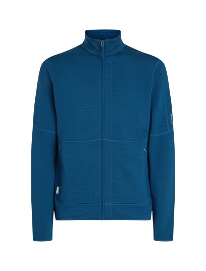 Icebreaker Men'S Merino 400 Realfleece Descender Longsleeve Zip Atlantis Xl