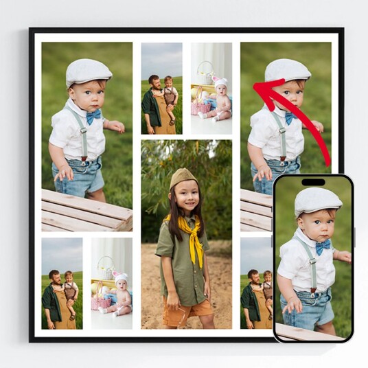 'Personlige Plakater Last opp dine egne bilder 9 Bilder Kvadrat'
