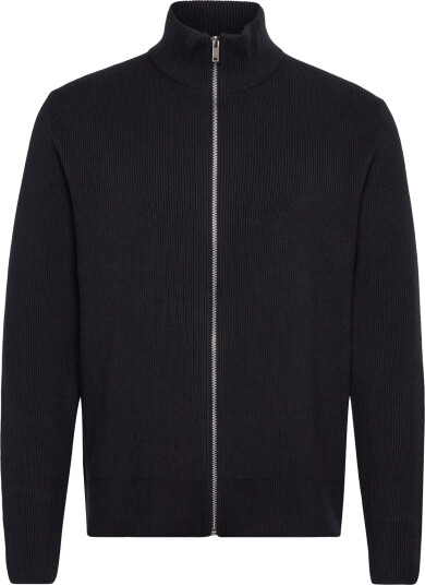 Lindbergh Knitted Zip Cardigan - Black - M