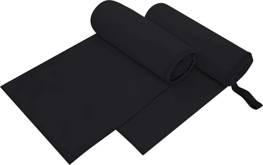 vidaXL Sportshåndklær 2 stk. Svart 200 x 100 cm