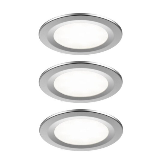 Downlight sett Airam Auri IP20 / 9W 3 stk. Sølv