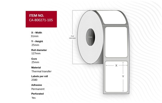 CAPTURE Label 31 x 25mm Core 25mm,
