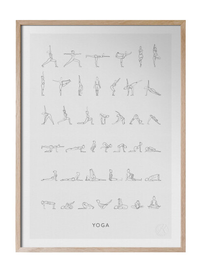 Kunskapstavlan® Yoga - White - 30X40