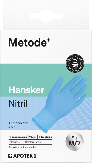 Metode hansker nitril str M/7 reisepakning 10 stk