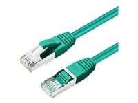 MicroConnect - Koblingskabel - RJ-45 (hann) til RJ-45 (hann) - 15 m - 6 mm - S/FTP - CAT 6a - halogenfri, innendørs, formstøpt, uten hindringer - grønn