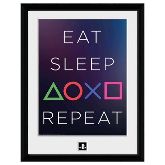 PlayStation Innrammet Bilde 30 x 40 cm Eat Sleep Play Repeat