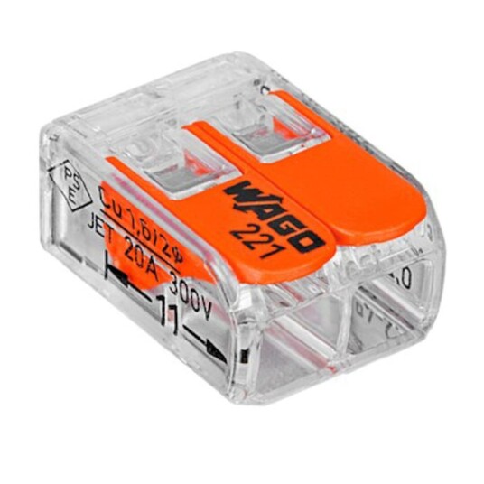 Wago Toppklemme 221-412 Med 2 Tilkoblinger 16-pk