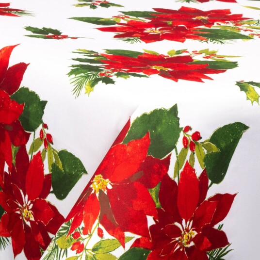 Borg Living Tekstil voksduk med akrylbelegg   Med julemotiv   Christmas star flower   140 cm bred   På metermål