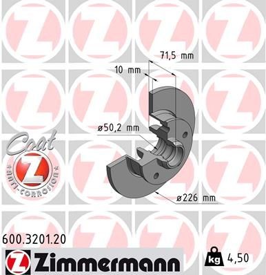 Bremseskive ZIMMERMANN 600.3201.20