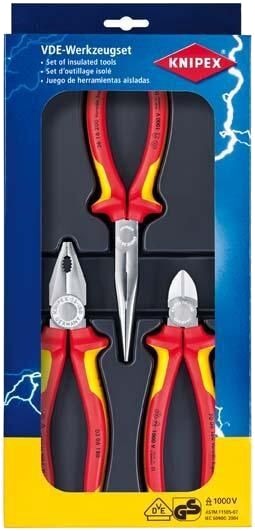Knipex 3-delers VDE Tångsett med Avbitertenger og Skrutrekkere