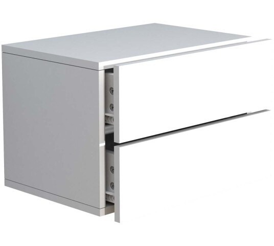 UsalL45 nattbord vegghengt 2 skuffr hvit.