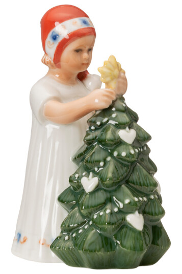 Royal Copenhagen Elsa figur med juletre 13 cm hvit