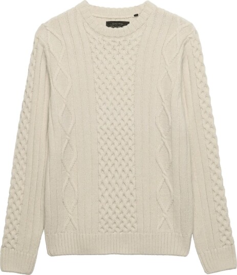 Superdry Jacob Cable Jumper ECRU L Superdry Jacob Cable Jumper ECRU L