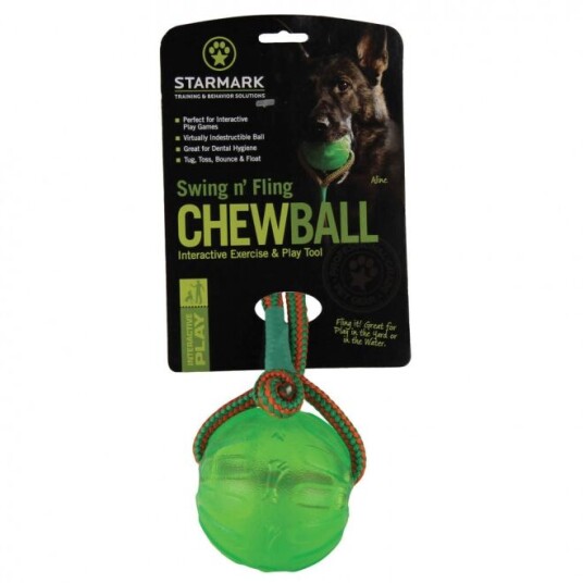 Starmark Swing Fling Tyggeball Med Tau 8.9 cm Starmark Swing Fling Tyggeball Med Tau 8.9 cm