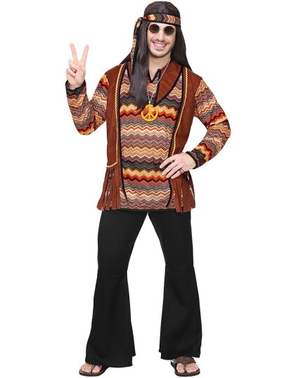 Komplett Hippiekostyme til Mann Komplett Hippiekostyme til Mann