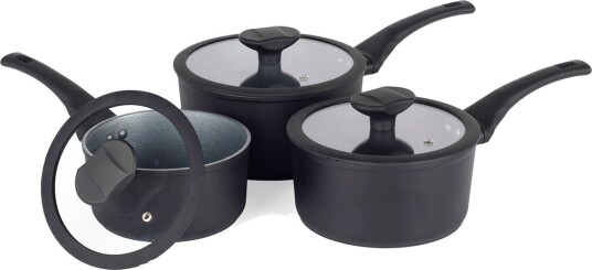 Russell Hobbs Crystaltech h??yt kasserollesett med lokk 3 deler