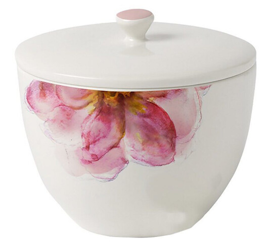 Villeroy & Boch Rose Garden teboks med lokk Ø 13,5 cm Hvit