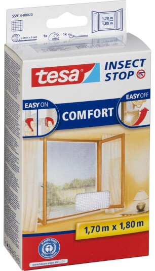 Tesa Comfort Myggnett til vindu 1,7x1,8 m, UV-bestandig Hvit