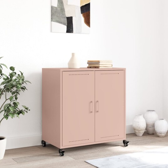 Skjenk rosa 68,5x39x72 cm kaldvalset stål 8721102635403
