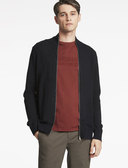 Lindbergh Ecovero L/S Zip Cardigan   Blue   S