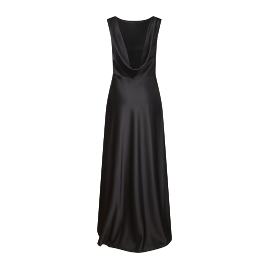 Other Brand Keeley Dress Black XS Long dress w/waterfall at back