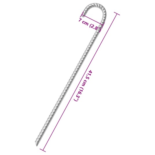Teltplugger 12 stk 41,5 cm Ø12 mm galvanisert stål Teltplugger 12 stk 41,5 cm Ø12 mm galvanisert stål
