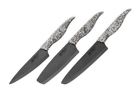 Samura INCA Keramisk Knivsett 3 Deler Svart
