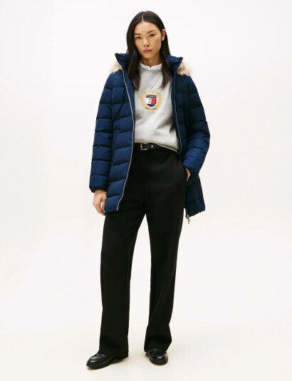 Tommy Hilfiger Mw Down Slim Coat With Fur Navy XXL Tommy Hilfiger Mw Down Slim Coat With Fur Navy XXL
