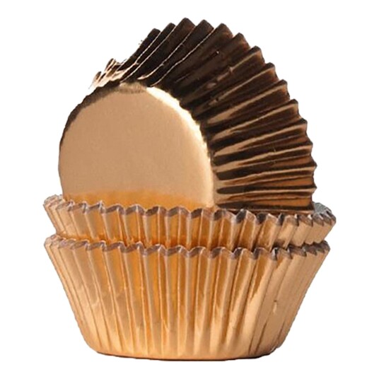 CakeSupplies Muffinsformer Mini Folie Gull - 36-pakning