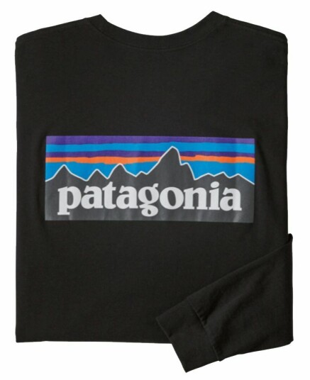 Patagonia M'S L/s P-6 Logo Responsibili-Tee Black Black male S Patagonia M'S L/s P-6 Logo Responsibili-Tee Black Black male S