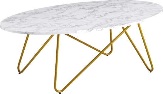 Willowdale Sofabord 120 cm Ovalt - Hvit/Gull Willowdale Sofabord 120 cm Ovalt - Hvit/Gull