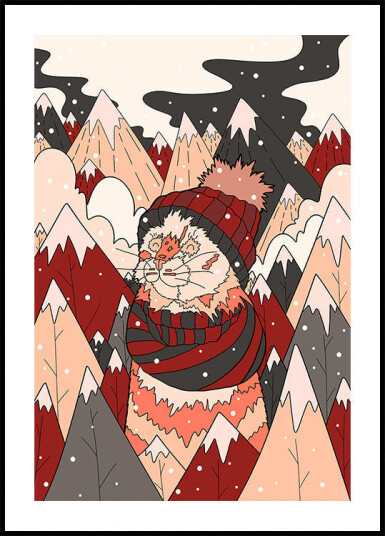 Cozy winter cat Plakat Plakat / 40x50cm Cozy winter cat Plakat Plakat / 40x50cm