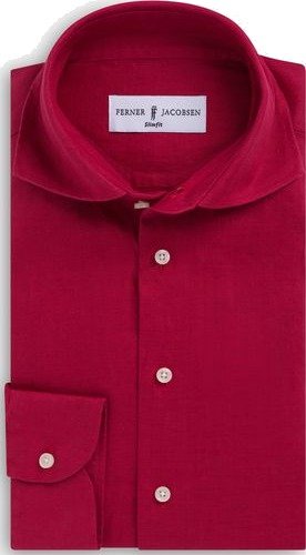 Ferner Jacobsen Slim linen shirt L rød herre