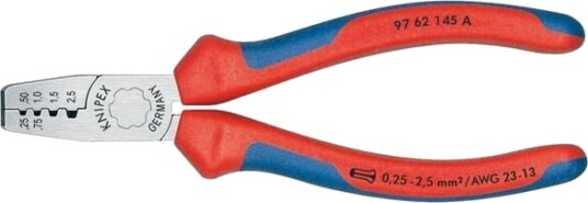 Knipex 145mm Krympetang for Endehylser 0,25-2,5mm² Håndverktøy