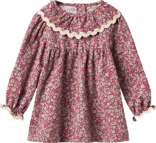 Wheat Dress L/S Collar Elvira   Purple   80