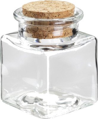 Diverse Glassflaske/Krukke Firkantet med Kork 40ml 4,5x4,5x6cm 1 stk