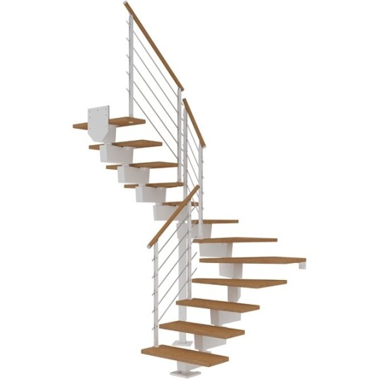 Dolle Dubai U trapp Hvit 9016 design oljeret Eik 80 14 Loddret Høyde 255 315cm Dolle Dubai U trapp Hvit 9016 design oljeret Eik 80 14 Loddret Høyde 255 315cm
