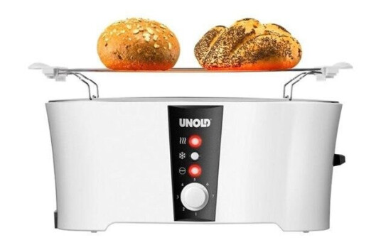 Unold Design Dual 4-skivers Brødrister med 1350W Effekt - Hvit/Svart