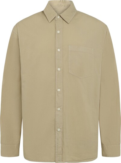 American Eagle Faded Khaki Oversized Csc Garment Dye Poplin Shirt Khaki green M