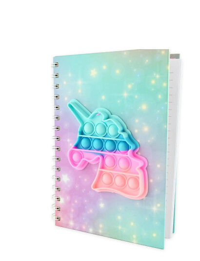 Robetoy Notebook Spiral Pop It Unicorn A5 - Multi/patterned - ONE SIZE