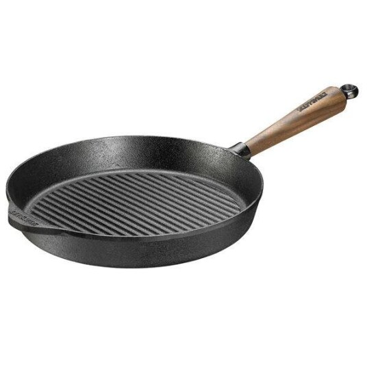 Skeppshult - Grillpanne 28 cm med valnøtt håndtak Skeppshult - Grillpanne 28 cm med valnøtt håndtak