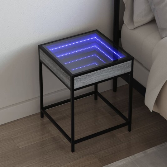 Salongbord med Infinity LED grå sonoma 40x40x51 cm 3284094
