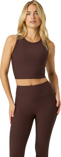 Björn Borg Ribbestrikket Cropptopp for Dame i Fargen Coffee Bean M Björn Borg Ribbestrikket Cropptopp for Dame i Fargen Coffee Bean M